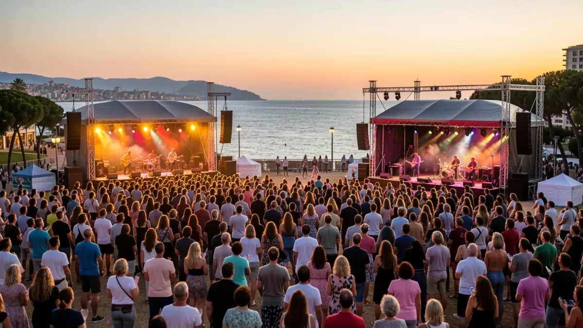 Imatge genèrica d'un festival de música a Barcelona amb multitud i escenaris.