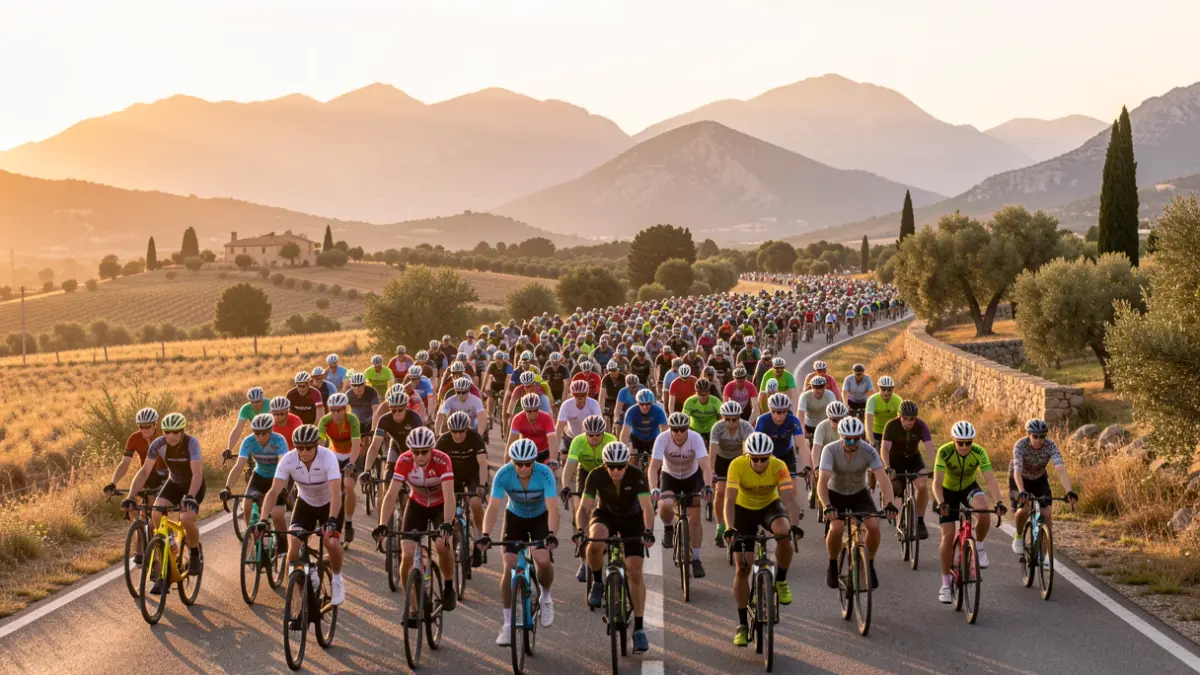 Imatge genèrica de ciclistes participant en una marxa esportiva en un paisatge de muntanya.