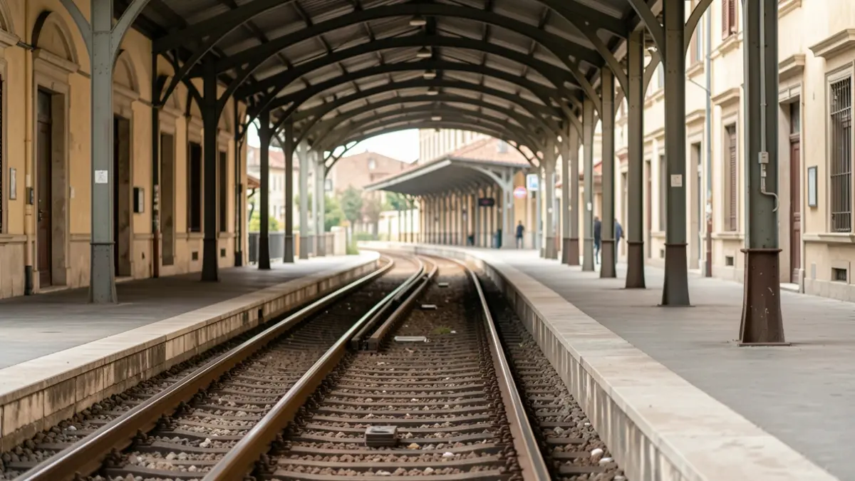 Imatge genèrica d'una andana d'estació de tren buida.