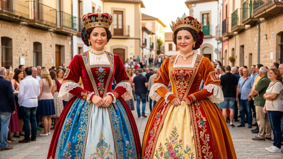 Els gegants 'El Marquès' i 'La Pagesa' de Les Franqueses, recentment restaurats i amb nous vestits, en un acte públic.